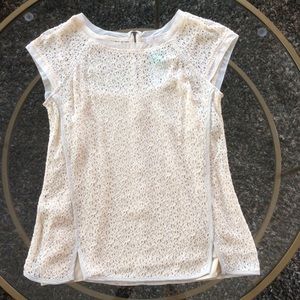 Pale pink lace top with shell NWT